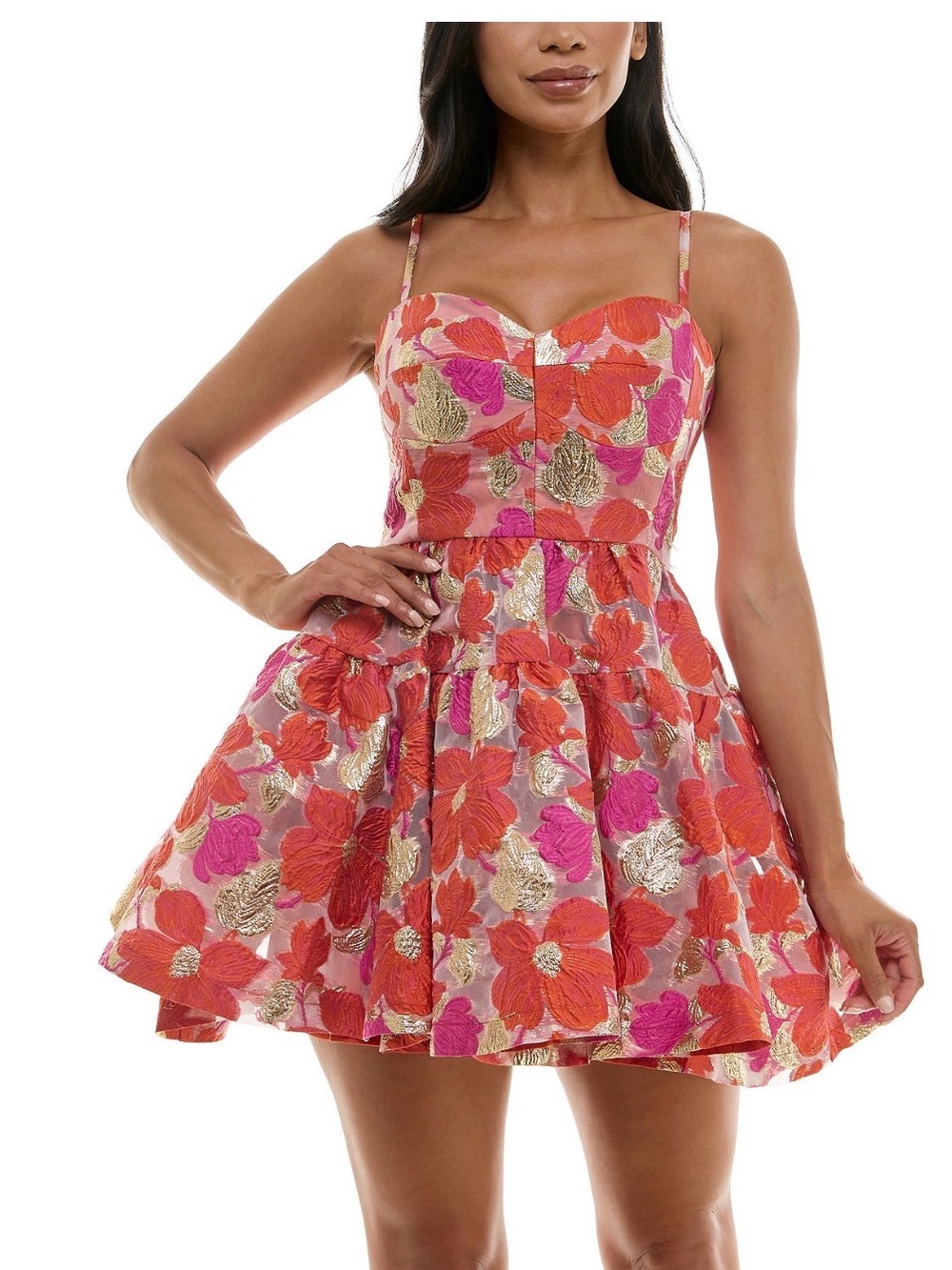 NWT Violet Weekend Floral Jacquard Fit & Flare Mini Dress Size 5/6